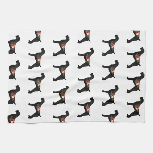 Deutsches Drahthaar Pointer Boho Silhouette Geschirrtuch (Horizontal)