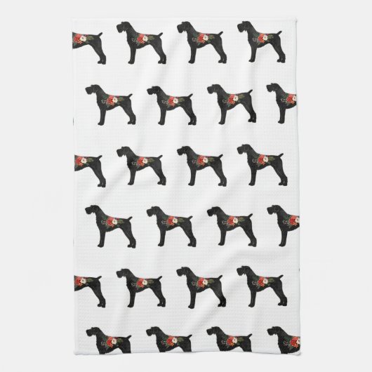 Deutsches Drahthaar Pointer Boho Silhouette Geschirrtuch (Vertikal)