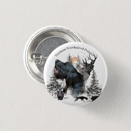 Deutsches Drahthaar Pointer Button (Vorne & Hinten)