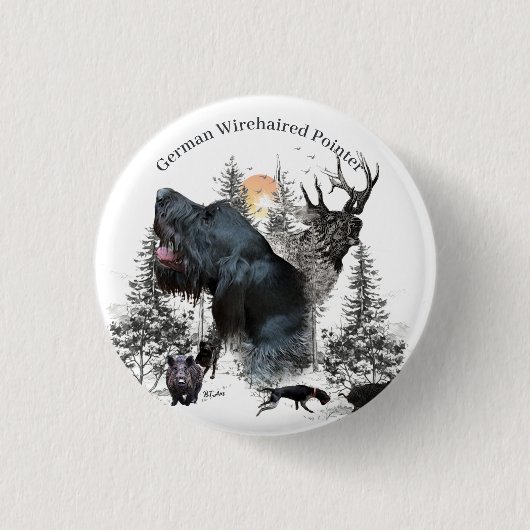 Deutsches Drahthaar Pointer Button (Vorderseite)