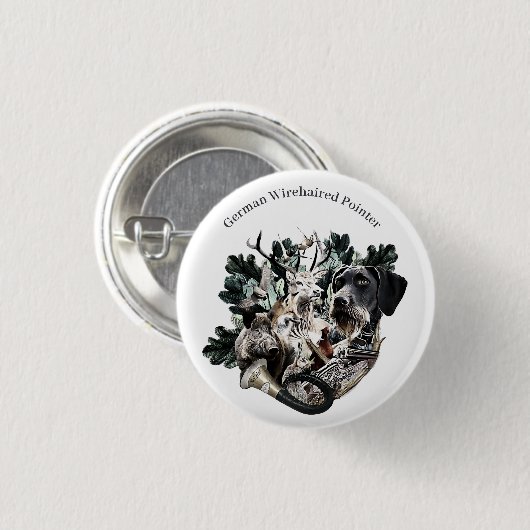 Deutsches Drahthaar Pointer Button (Vorne & Hinten)