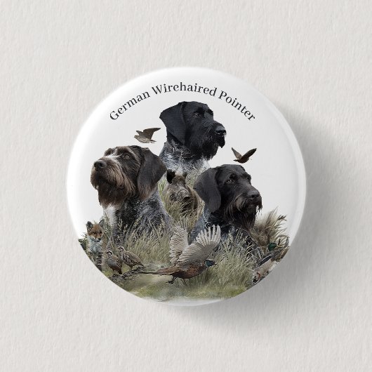 Deutsches Drahthaar Pointer Button (Vorderseite)