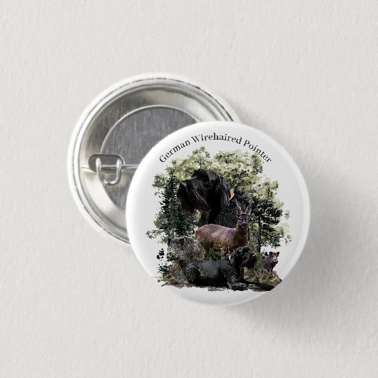 Deutsches Drahthaar Pointer Button (Vorne & Hinten)