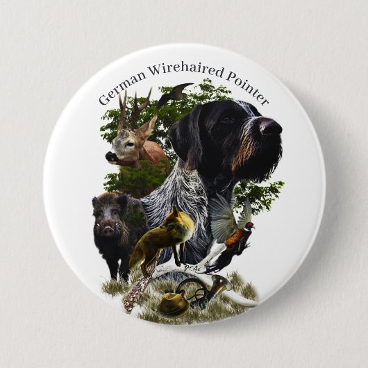 Deutsches Drahthaar Pointer Button (Vorderseite)