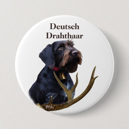 Deutsches Drahthaar Pointer Button (Vorderseite)