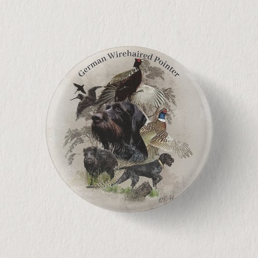 Deutsches Drahthaar Pointer Button (Vorderseite)