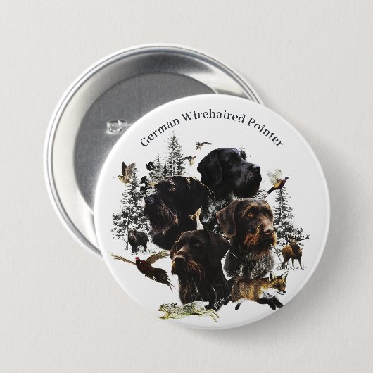 Deutsches Drahthaar Pointer Button (Vorne & Hinten)