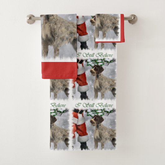 Deutsches Drahthaar Pointer Christmas Badhandtuch Set (Insitu)