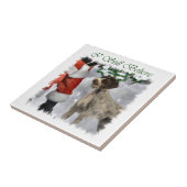 Deutsches Drahthaar Pointer Christmas Fliese (Seite)