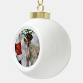 Deutsches Drahthaar Pointer Christmas Keramik Kugel-Ornament (Rechts)