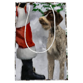 Deutsches Drahthaar Pointer Christmas Mittlere Geschenktüte