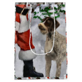 Deutsches Drahthaar Pointer Christmas Mittlere Geschenktüte (Rückseite)