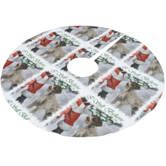 Deutsches Drahthaar Pointer Christmas Polyester Weihnachtsbaumdecke (Schrägansicht)