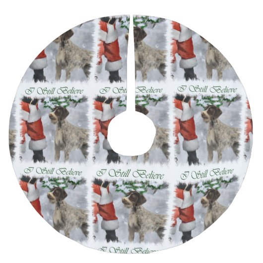 Deutsches Drahthaar Pointer Christmas Polyester Weihnachtsbaumdecke (Vorderseite)