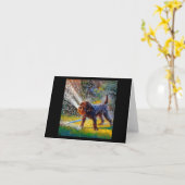 Deutsches Drahthaar Pointer Dog Karte (Gelbe Blume)