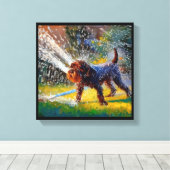 Deutsches Drahthaar Pointer Dog Leinwanddruck (Insitu (Holzboden))