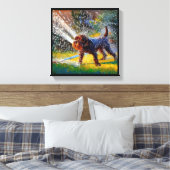 Deutsches Drahthaar Pointer Dog Leinwanddruck (Insitu (Schlafzimmer))