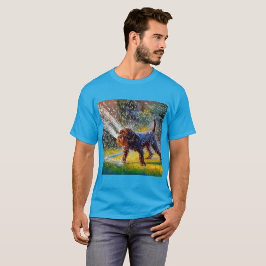 Deutsches Drahthaar Pointer Dog T-Shirt (Vorne ganz)