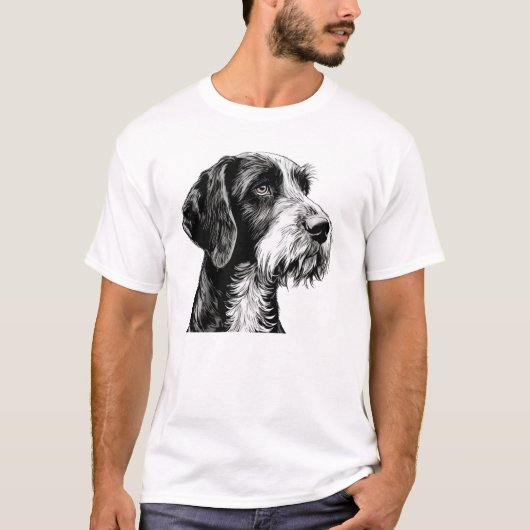 Deutsches Drahthaar Pointer Dog T-Shirt (Vorderseite)