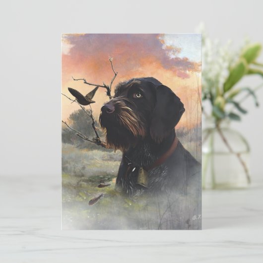 Deutsches Drahthaar Pointer Einladung (Stehend Vorderseite)