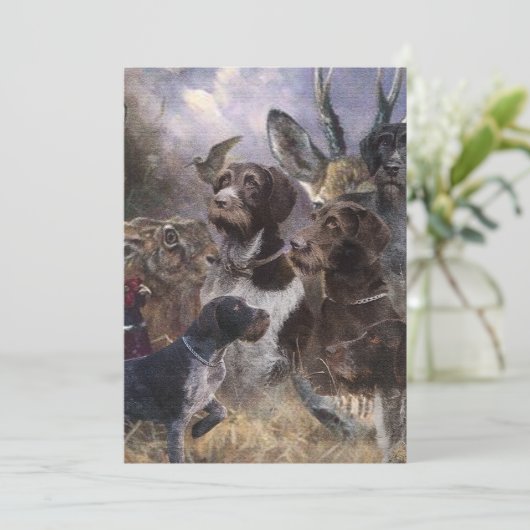 Deutsches Drahthaar Pointer Einladung (Stehend Vorderseite)