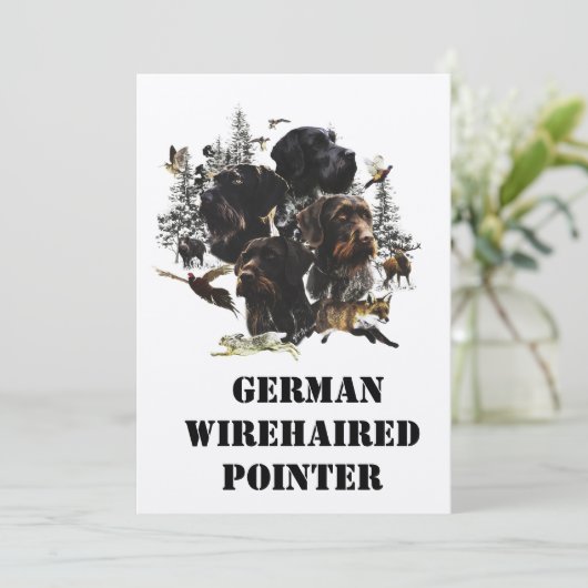 Deutsches Drahthaar Pointer Einladung (Stehend Vorderseite)