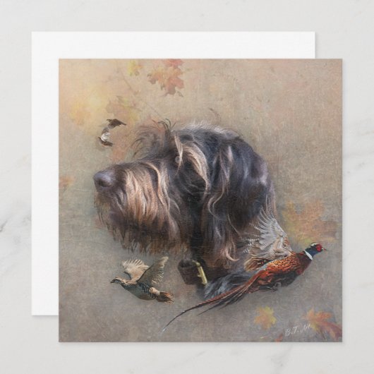 Deutsches Drahthaar Pointer Einladung (Vorne/Hinten)