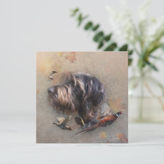 Deutsches Drahthaar Pointer Einladung (Stehend Vorderseite)