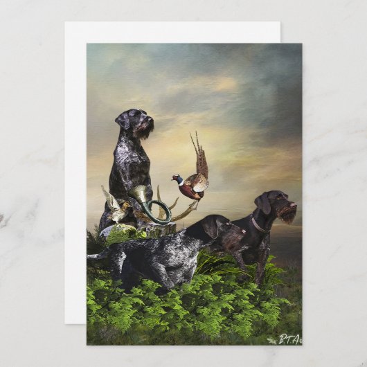 Deutsches Drahthaar Pointer Feiertagskarte (Vorne/Hinten)