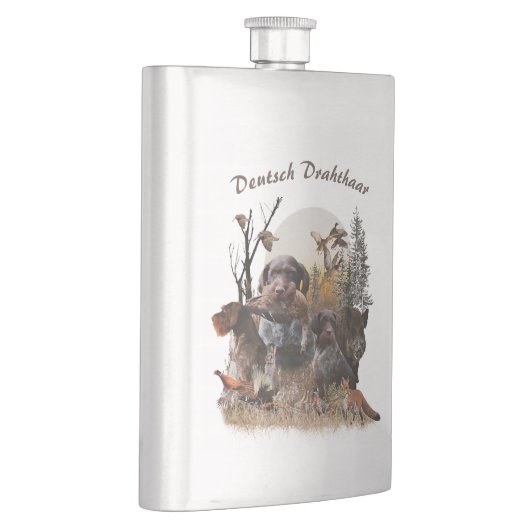 Deutsches Drahthaar Pointer Flachmann (Rechts)