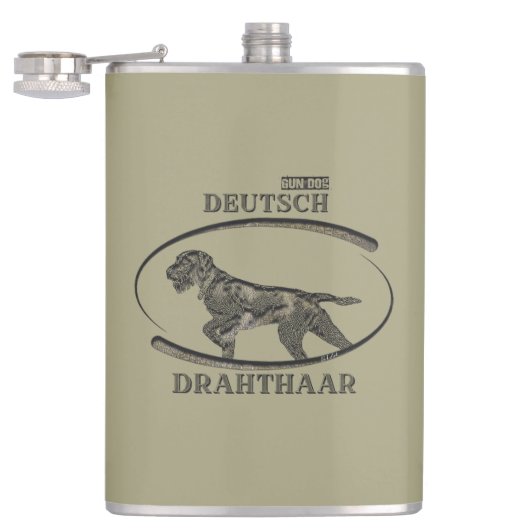 Deutsches Drahthaar Pointer Flachmann (Geöffnet)