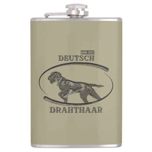 Deutsches Drahthaar Pointer Flachmann (Vorderseite)
