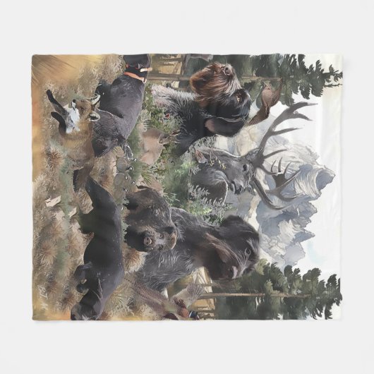 Deutsches Drahthaar Pointer Fleecedecke (Vorderseite (Horizontal))