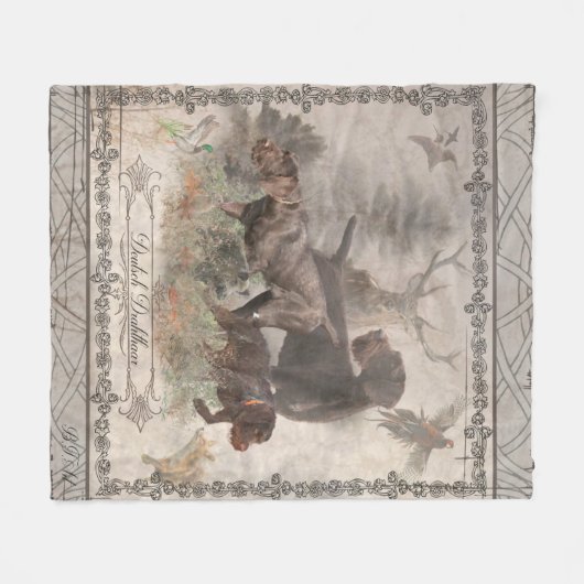 Deutsches Drahthaar Pointer Fleecedecke (Vorderseite (Horizontal))