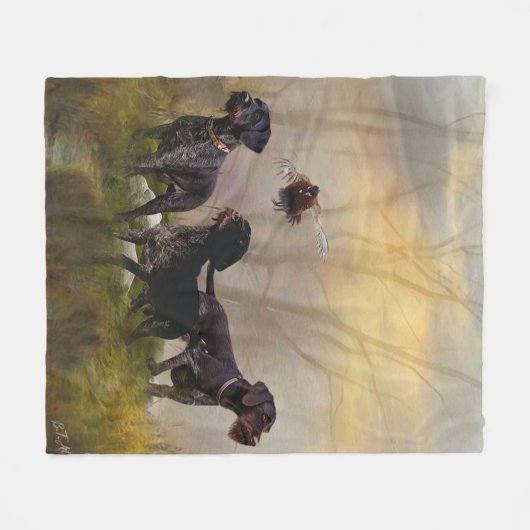 Deutsches Drahthaar Pointer Fleecedecke (Vorderseite (Horizontal))