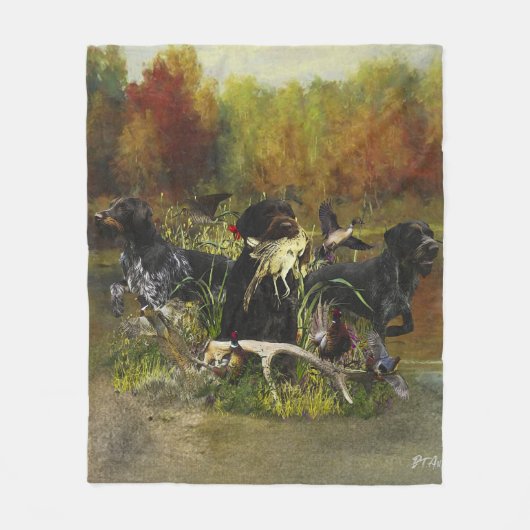 Deutsches Drahthaar Pointer Fleecedecke (Vorderseite)