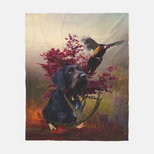 Deutsches Drahthaar Pointer Fleecedecke (Vorderseite)