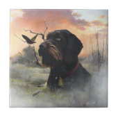 Deutsches Drahthaar Pointer Fliese (Vorderseite)