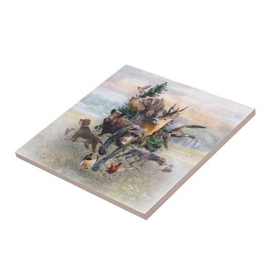 Deutsches Drahthaar Pointer Fliese (Seite)