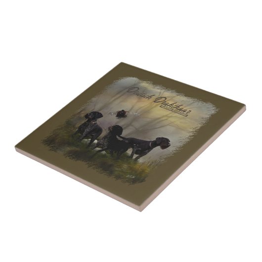 Deutsches Drahthaar Pointer Fliese (Seite)