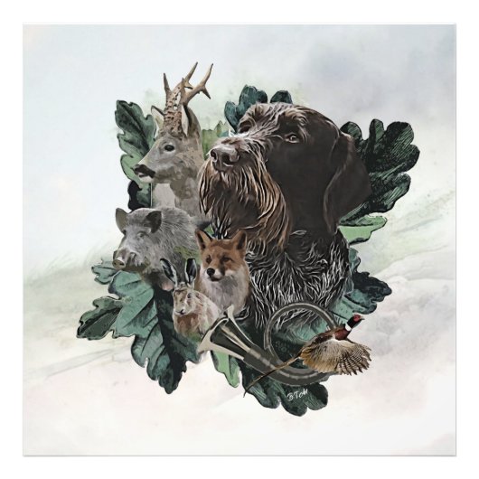 Deutsches Drahthaar Pointer Fotodruck (Vorne)