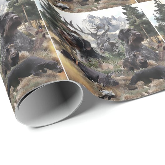 Deutsches Drahthaar Pointer Geschenkpapier (Rolleneckpunkt)