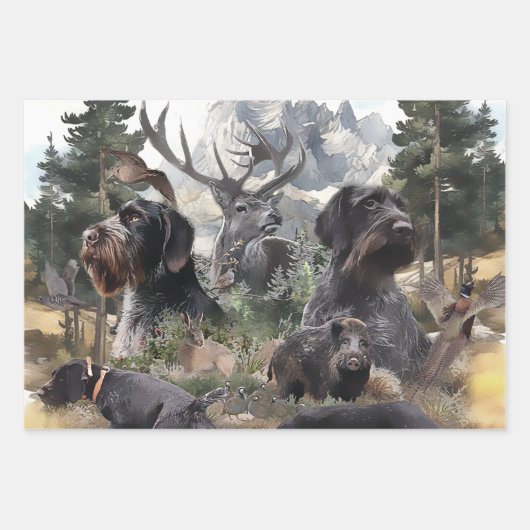 Deutsches Drahthaar Pointer Geschenkpapier Set (Vorderseite 2)