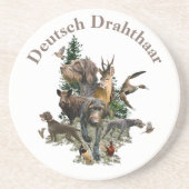 Deutsches Drahthaar Pointer Getränkeuntersetzer (Vorne)