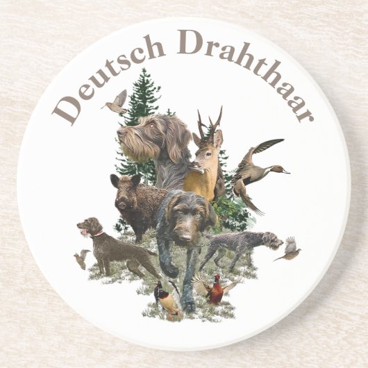 Deutsches Drahthaar Pointer Getränkeuntersetzer (Vorne)