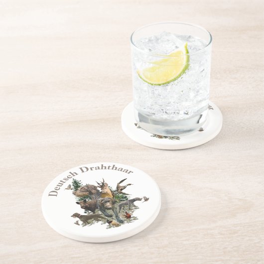 Deutsches Drahthaar Pointer Getränkeuntersetzer (Seite)