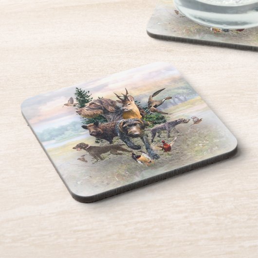 Deutsches Drahthaar Pointer Getränkeuntersetzer (Linke Seite)