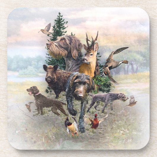 Deutsches Drahthaar Pointer Getränkeuntersetzer (Vorderseite)