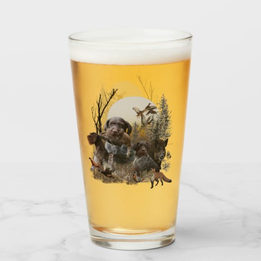 Deutsches Drahthaar Pointer Glas (Rückseite (gefüllt))