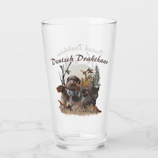 Deutsches Drahthaar Pointer Glas (Rückseite)